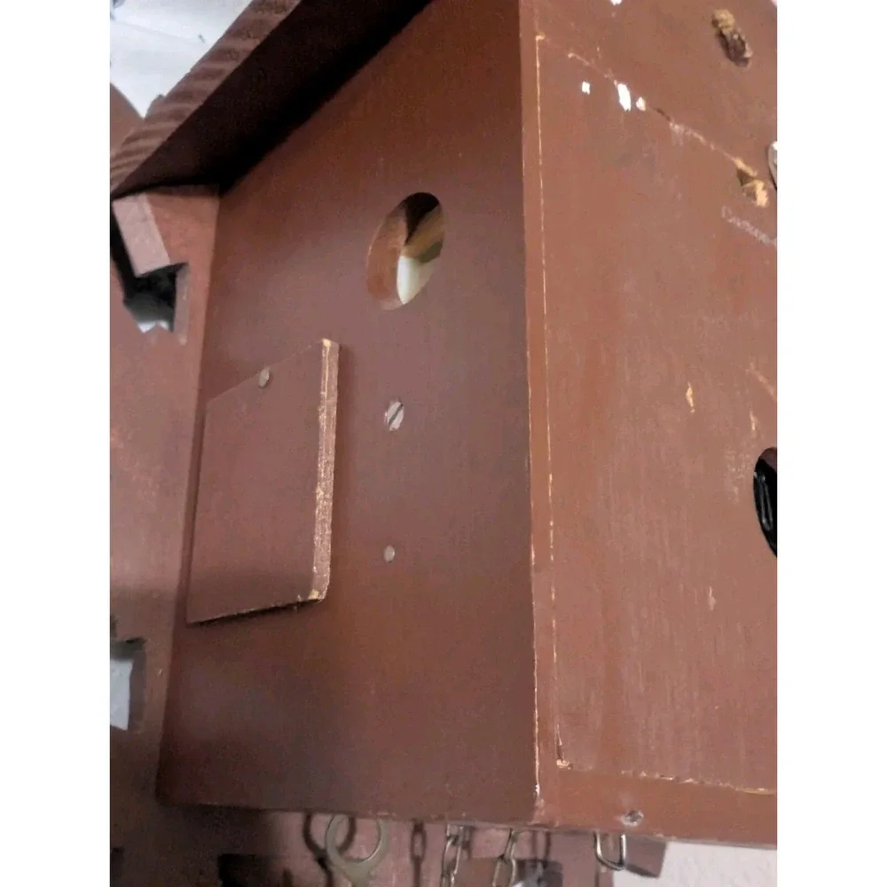 Vintage Mid Century Cuckoo Clock West Germany Traditional Style Dark Wood Time